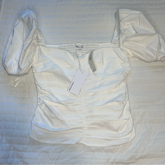REFORMATION Radish Top. Size 8. White. NEW WITH TAGS! - Picture 9 of 9